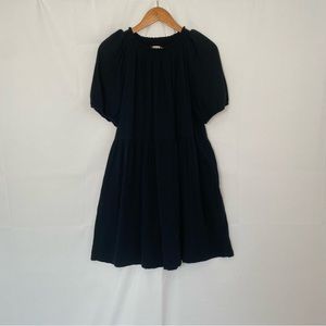 NWOT Black Cotton Gauze Mini Dress